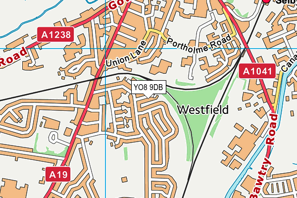 YO8 9DB map - OS VectorMap District (Ordnance Survey)