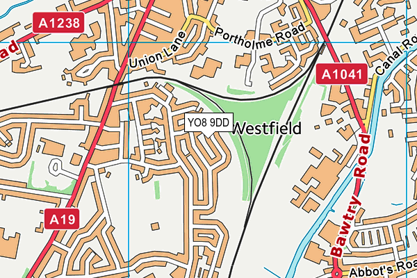 YO8 9DD map - OS VectorMap District (Ordnance Survey)