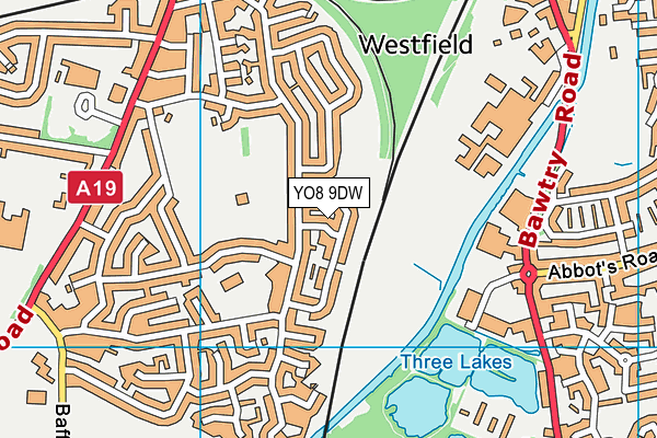 YO8 9DW map - OS VectorMap District (Ordnance Survey)