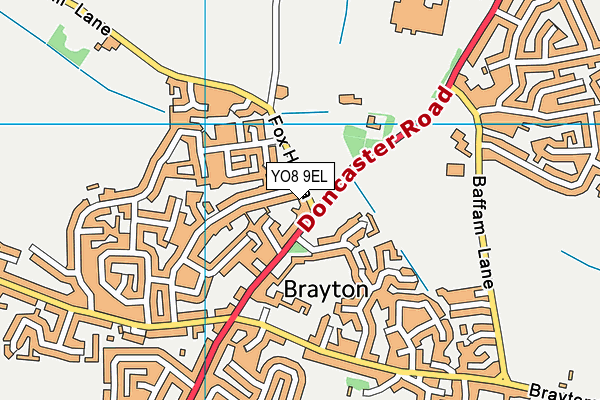 Brayton Community Centre And Playing Field map (YO8 9EL) - OS VectorMap District (Ordnance Survey)