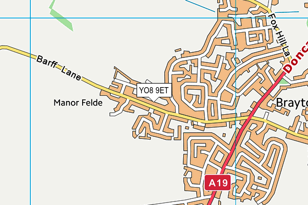 YO8 9ET map - OS VectorMap District (Ordnance Survey)