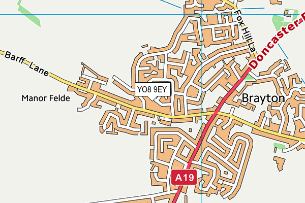 YO8 9EY map - OS VectorMap District (Ordnance Survey)