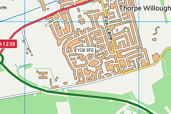 YO8 9FE map - OS VectorMap District (Ordnance Survey)