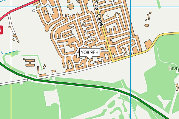YO8 9FH map - OS VectorMap District (Ordnance Survey)