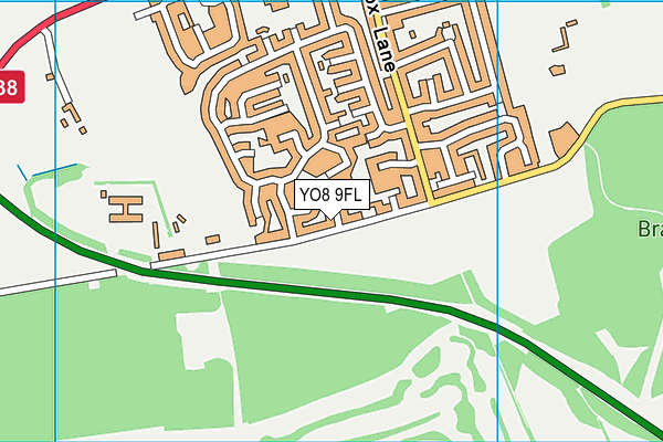 YO8 9FL map - OS VectorMap District (Ordnance Survey)
