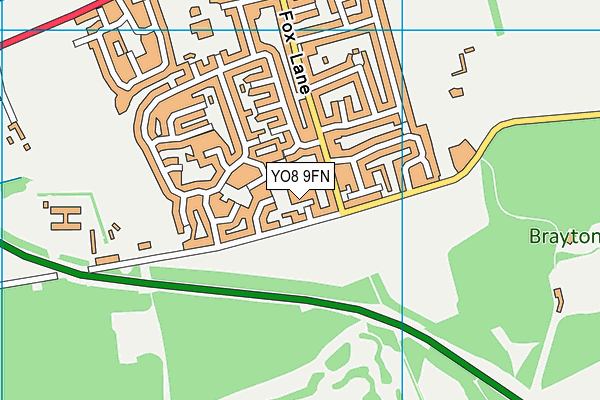 YO8 9FN map - OS VectorMap District (Ordnance Survey)