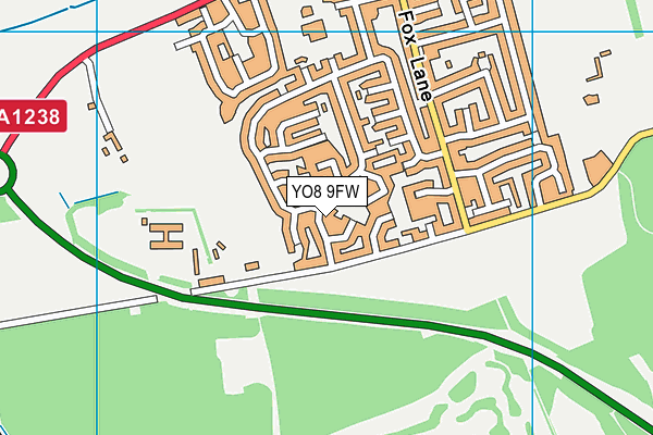 YO8 9FW map - OS VectorMap District (Ordnance Survey)