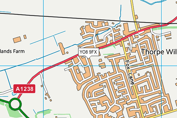 YO8 9FX map - OS VectorMap District (Ordnance Survey)
