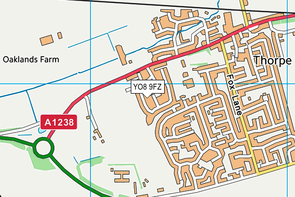 YO8 9FZ map - OS VectorMap District (Ordnance Survey)