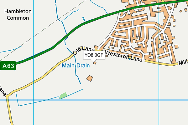 YO8 9GF map - OS VectorMap District (Ordnance Survey)
