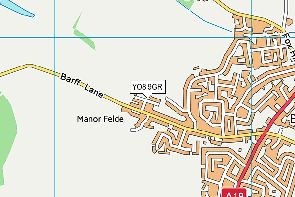 YO8 9GR map - OS VectorMap District (Ordnance Survey)