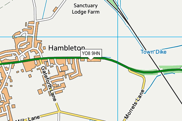 YO8 9HN map - OS VectorMap District (Ordnance Survey)