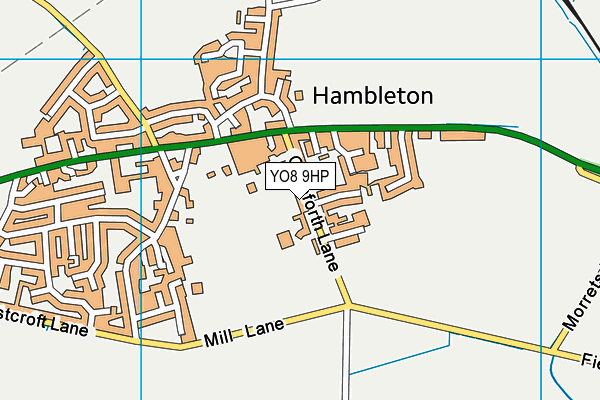 Hambleton Ce Primary School map (YO8 9HP) - OS VectorMap District (Ordnance Survey)