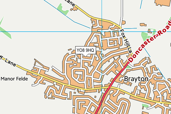 YO8 9HQ map - OS VectorMap District (Ordnance Survey)