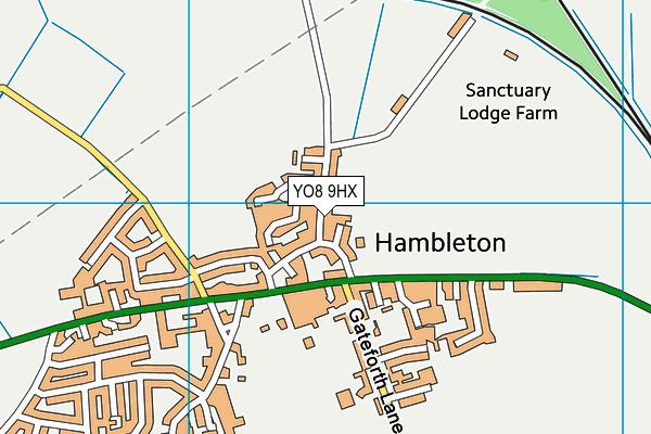 YO8 9HX map - OS VectorMap District (Ordnance Survey)