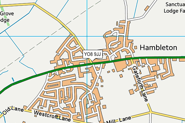YO8 9JJ map - OS VectorMap District (Ordnance Survey)