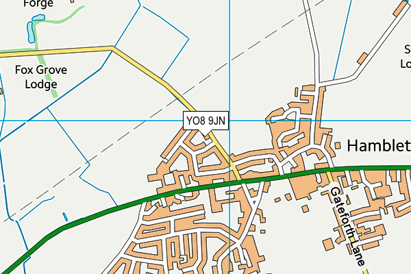 YO8 9JN map - OS VectorMap District (Ordnance Survey)