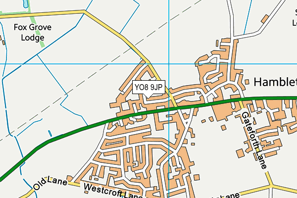 YO8 9JP map - OS VectorMap District (Ordnance Survey)