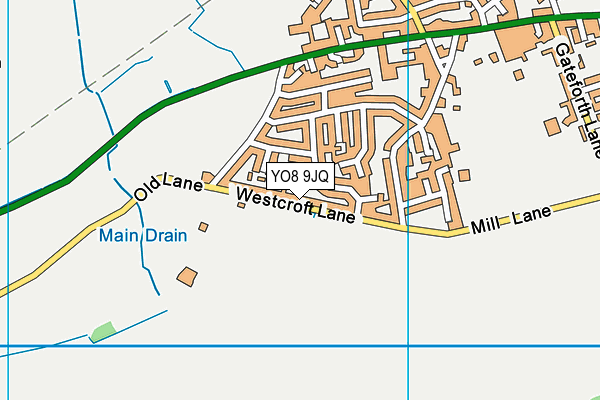 YO8 9JQ map - OS VectorMap District (Ordnance Survey)