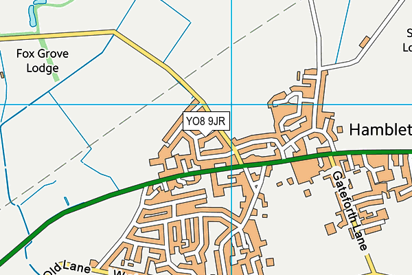 YO8 9JR map - OS VectorMap District (Ordnance Survey)
