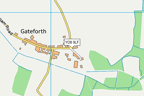YO8 9LF map - OS VectorMap District (Ordnance Survey)