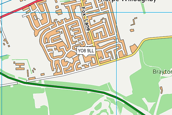 YO8 9LL map - OS VectorMap District (Ordnance Survey)