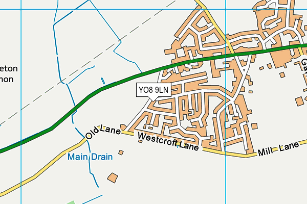 Hambleton Recreation Ground map (YO8 9LN) - OS VectorMap District (Ordnance Survey)