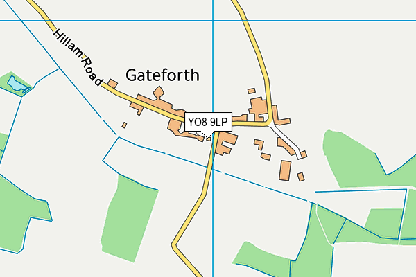 YO8 9LP map - OS VectorMap District (Ordnance Survey)