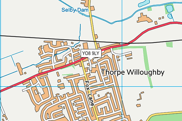 YO8 9LY map - OS VectorMap District (Ordnance Survey)