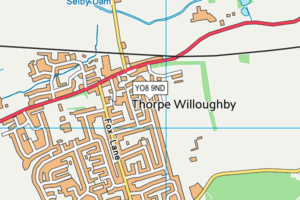 YO8 9ND map - OS VectorMap District (Ordnance Survey)