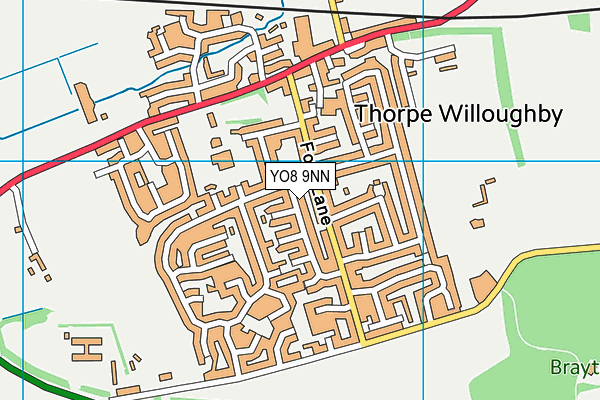 YO8 9NN map - OS VectorMap District (Ordnance Survey)