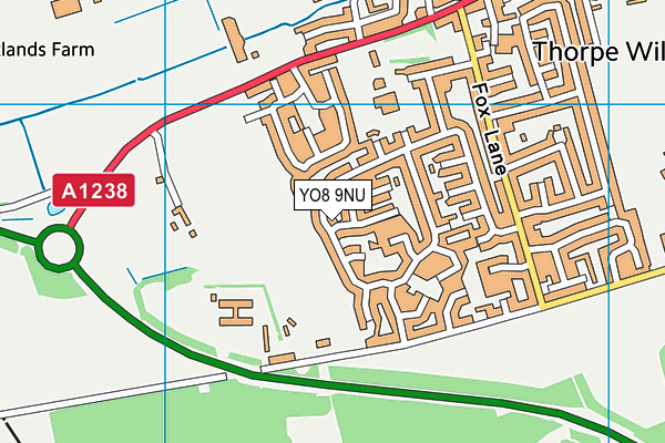 YO8 9NU map - OS VectorMap District (Ordnance Survey)