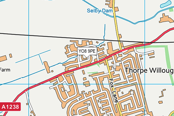 YO8 9PE map - OS VectorMap District (Ordnance Survey)