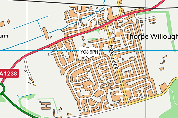 YO8 9PH map - OS VectorMap District (Ordnance Survey)