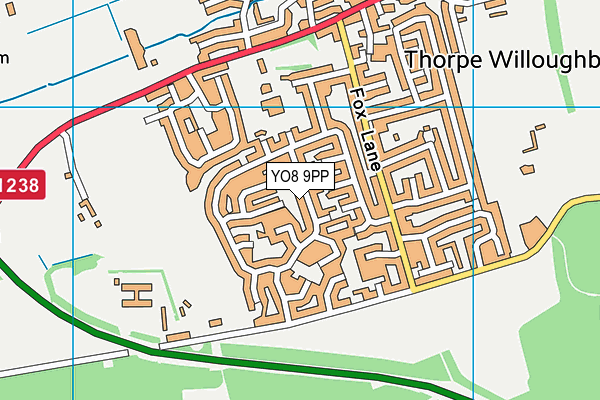 YO8 9PP map - OS VectorMap District (Ordnance Survey)