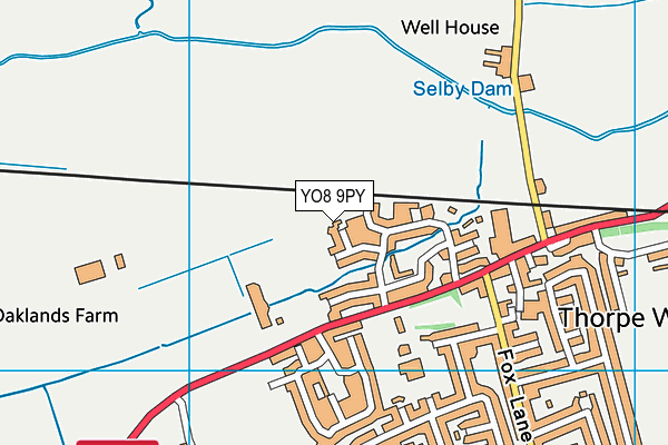 YO8 9PY map - OS VectorMap District (Ordnance Survey)