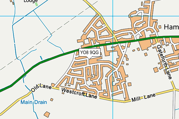 YO8 9QG map - OS VectorMap District (Ordnance Survey)