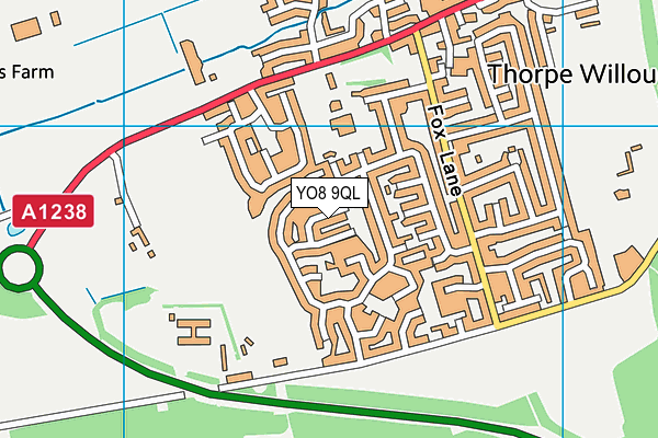 YO8 9QL map - OS VectorMap District (Ordnance Survey)