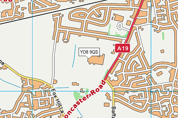 YO8 9QS map - OS VectorMap District (Ordnance Survey)