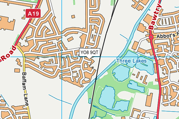 YO8 9QT map - OS VectorMap District (Ordnance Survey)