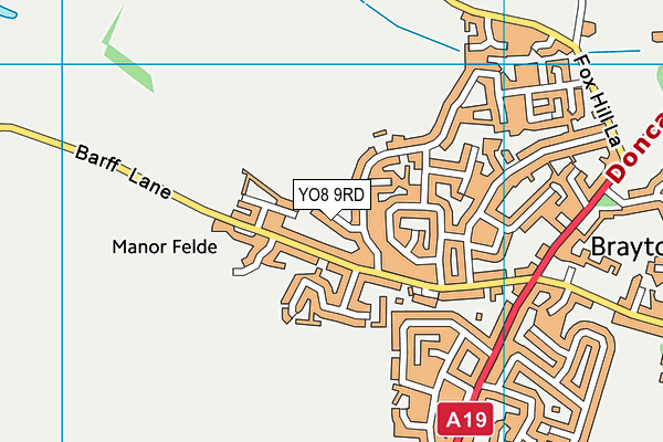 YO8 9RD map - OS VectorMap District (Ordnance Survey)