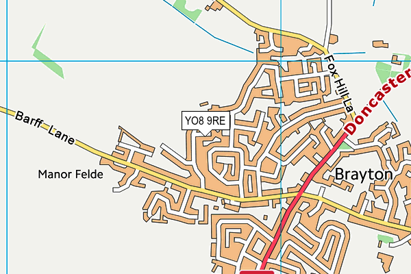 YO8 9RE map - OS VectorMap District (Ordnance Survey)
