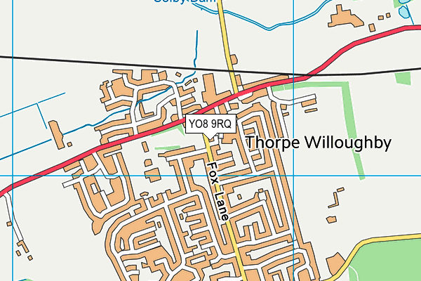 YO8 9RQ map - OS VectorMap District (Ordnance Survey)