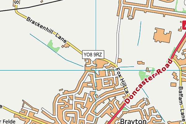 YO8 9RZ map - OS VectorMap District (Ordnance Survey)