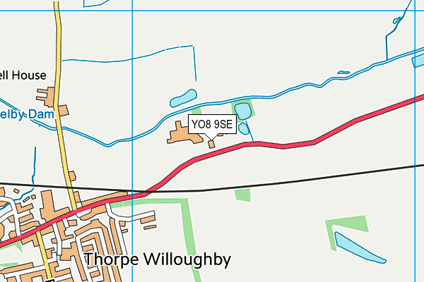 YO8 9SE map - OS VectorMap District (Ordnance Survey)