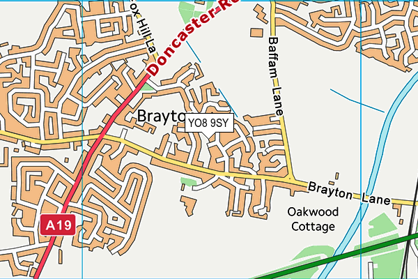 YO8 9SY map - OS VectorMap District (Ordnance Survey)