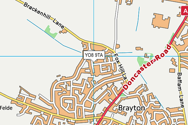 YO8 9TA map - OS VectorMap District (Ordnance Survey)