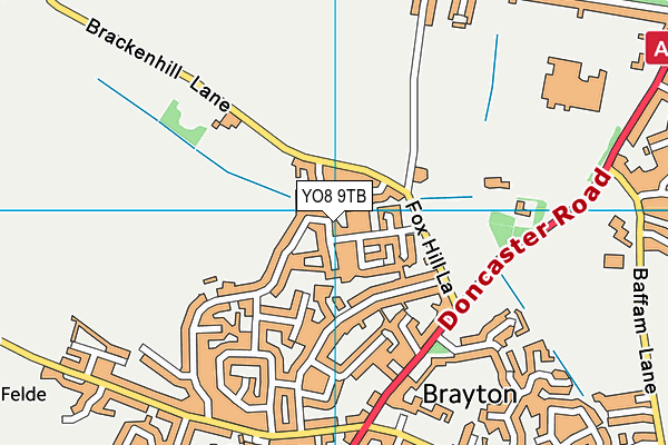 YO8 9TB map - OS VectorMap District (Ordnance Survey)
