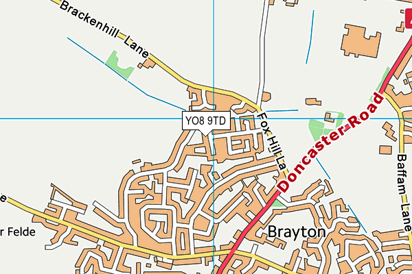 YO8 9TD map - OS VectorMap District (Ordnance Survey)