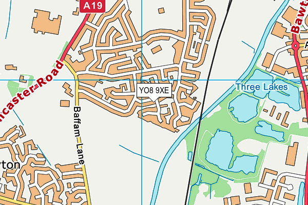 YO8 9XE map - OS VectorMap District (Ordnance Survey)